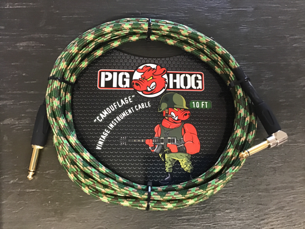 Pig Hog 10ft guitar cable camo